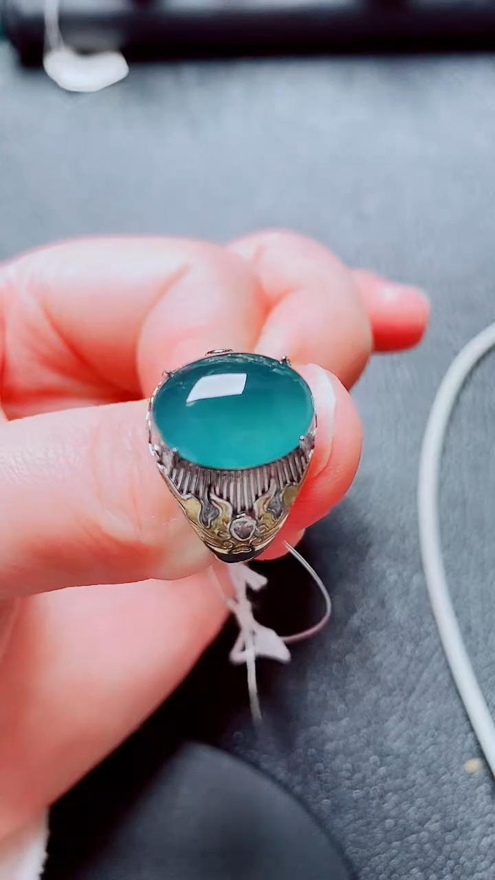 银S925镶嵌戒指翡翠111