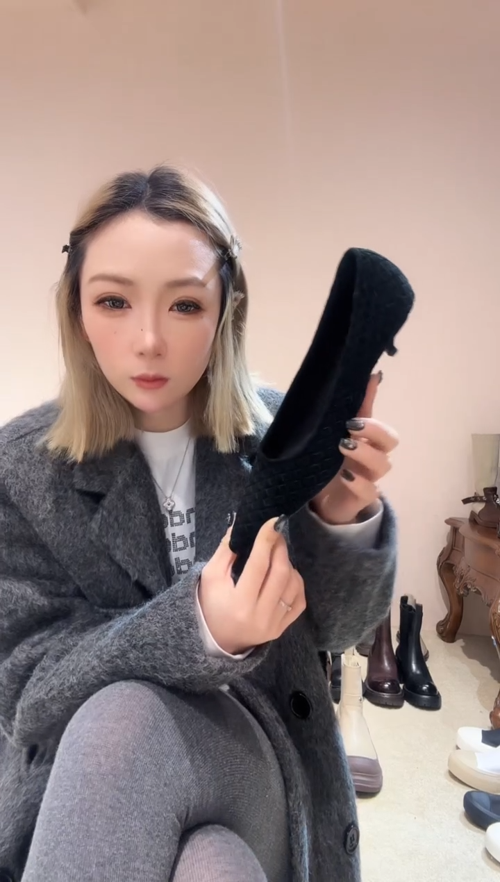 鱼嘴鞋6066-06黑色39码