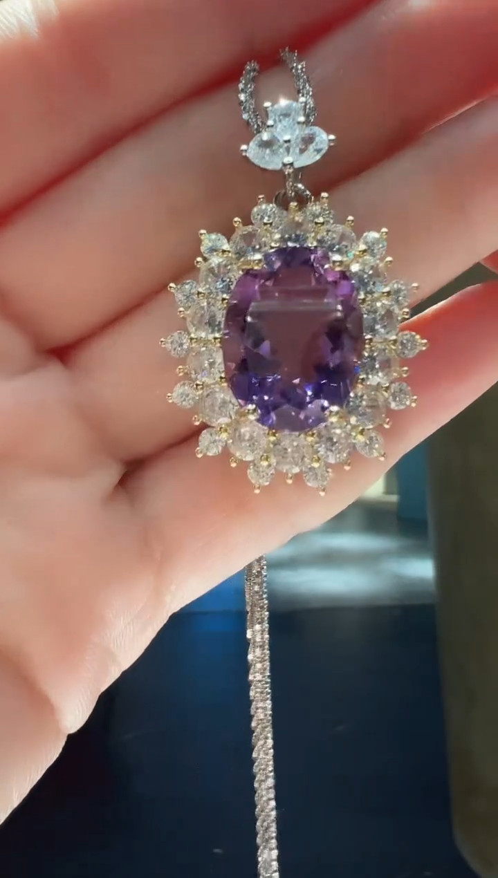 【闪购商品】水晶颈饰银S925镶嵌24】