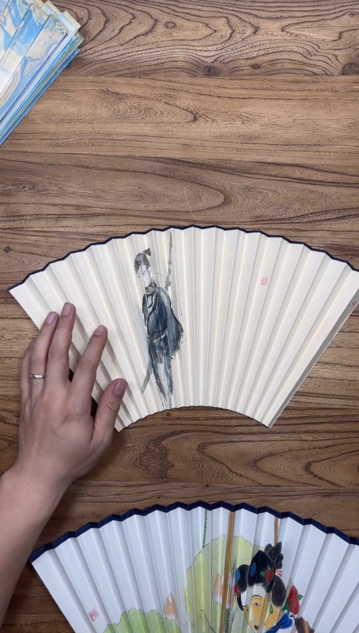 【闪购商品】扇子16方泽黎长物宣纸扇面