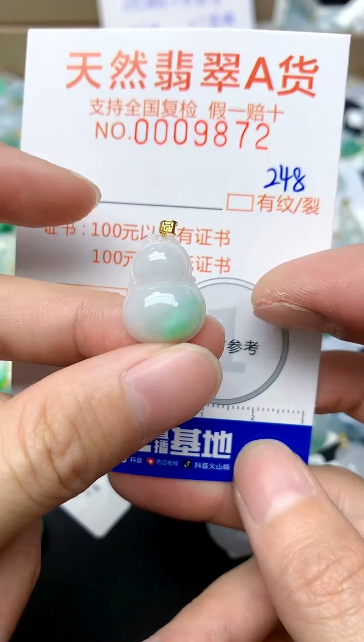 【闪购商品】翡翠颈饰18K金镶嵌248天然A货翡翠