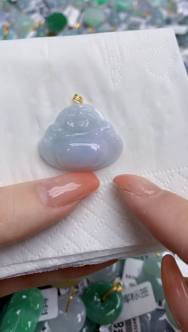 【闪购商品】翡翠颈饰18K金镶嵌天然缅甸翡翠A货
