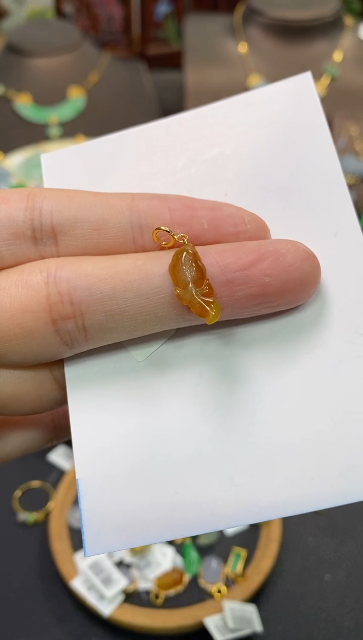 【闪购商品】翡翠颈饰18K金镶嵌净货13936