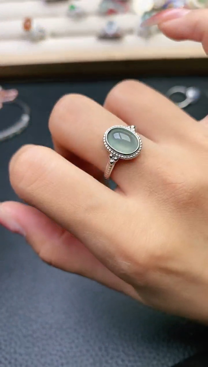 【闪购商品】翡翠戒指银S925镶嵌1111