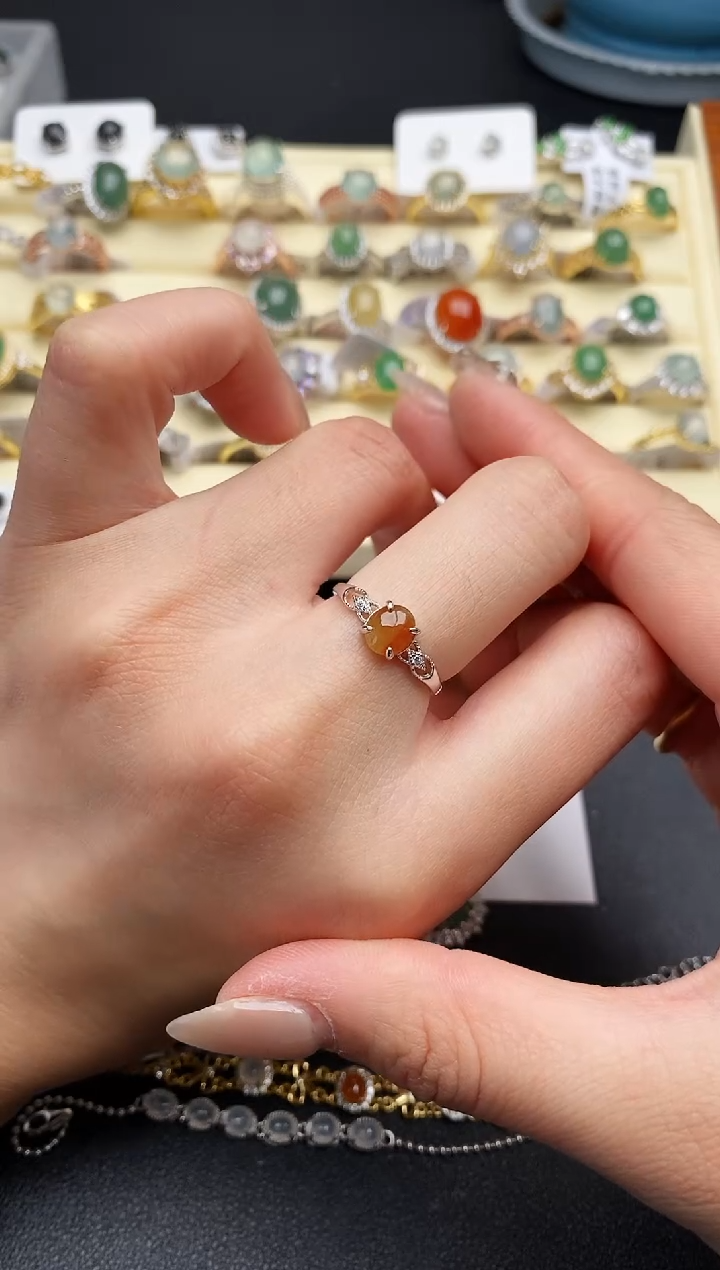 【闪购商品】翡翠戒指银S925镶嵌33333333+9