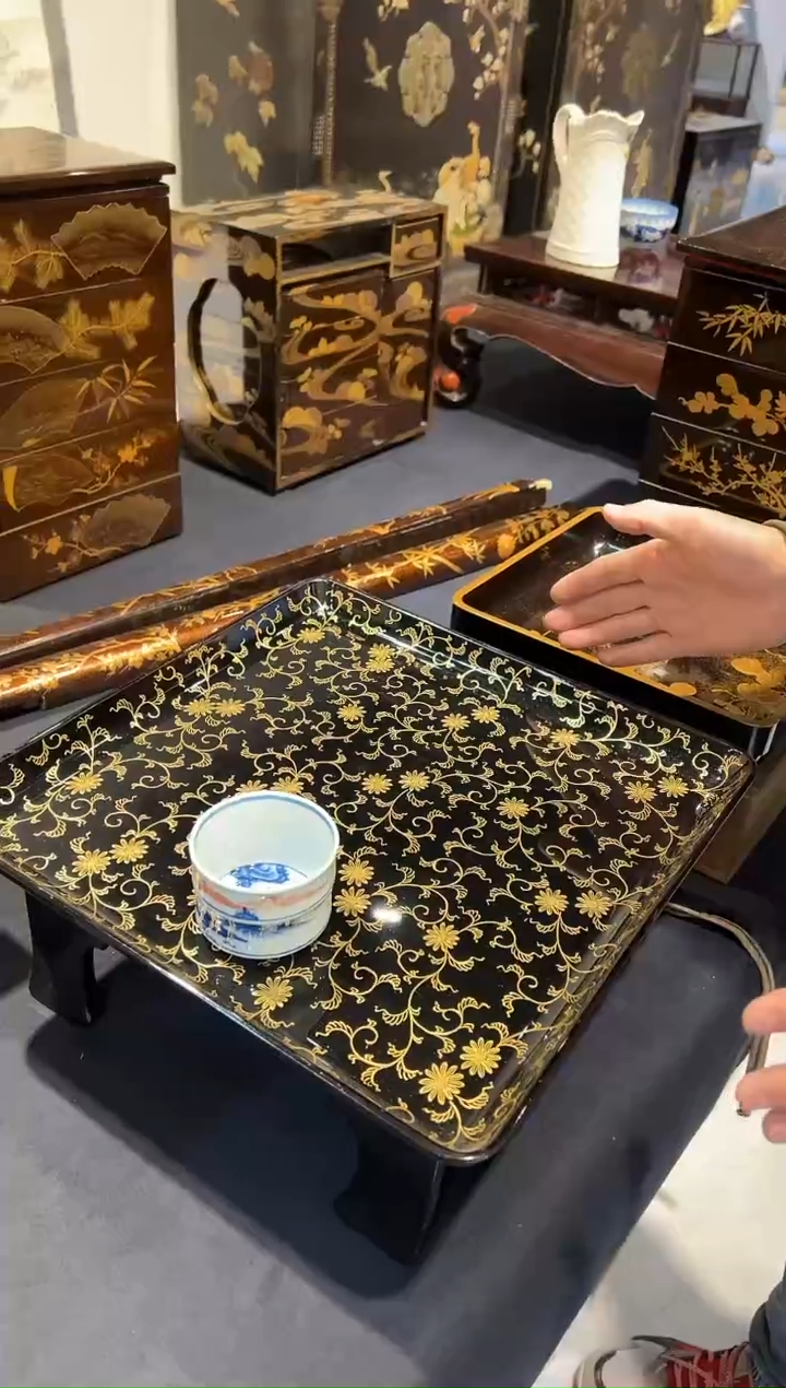 沈金雕刻 小茶台