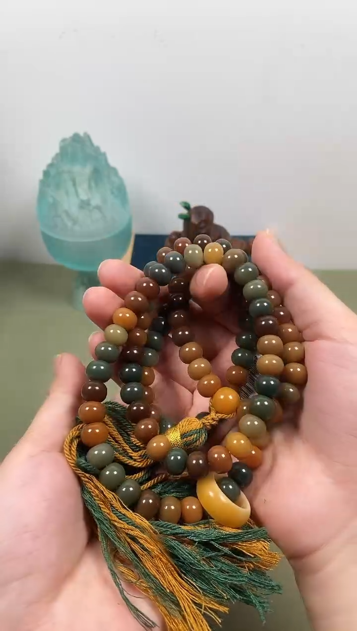 白玉菩提手串多宝菩提敦煌五福8x10算盘珠念珠