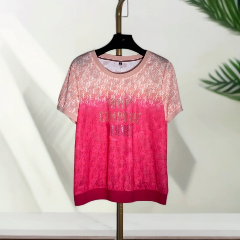 【精致天花板A B彩】潮牌女装时尚红色夏季百搭半袖休闲设计师