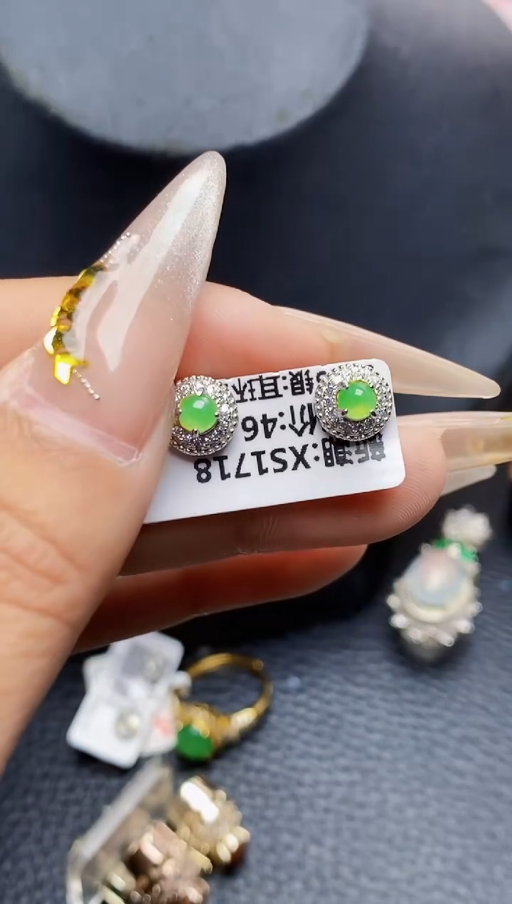 银S925镶嵌戒指翡翠3283