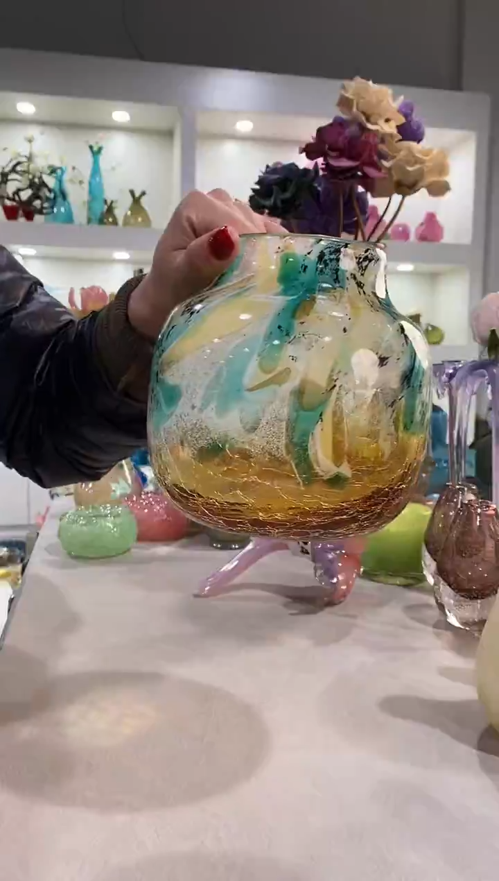 慕忆家手作琉璃花瓶瑕疵