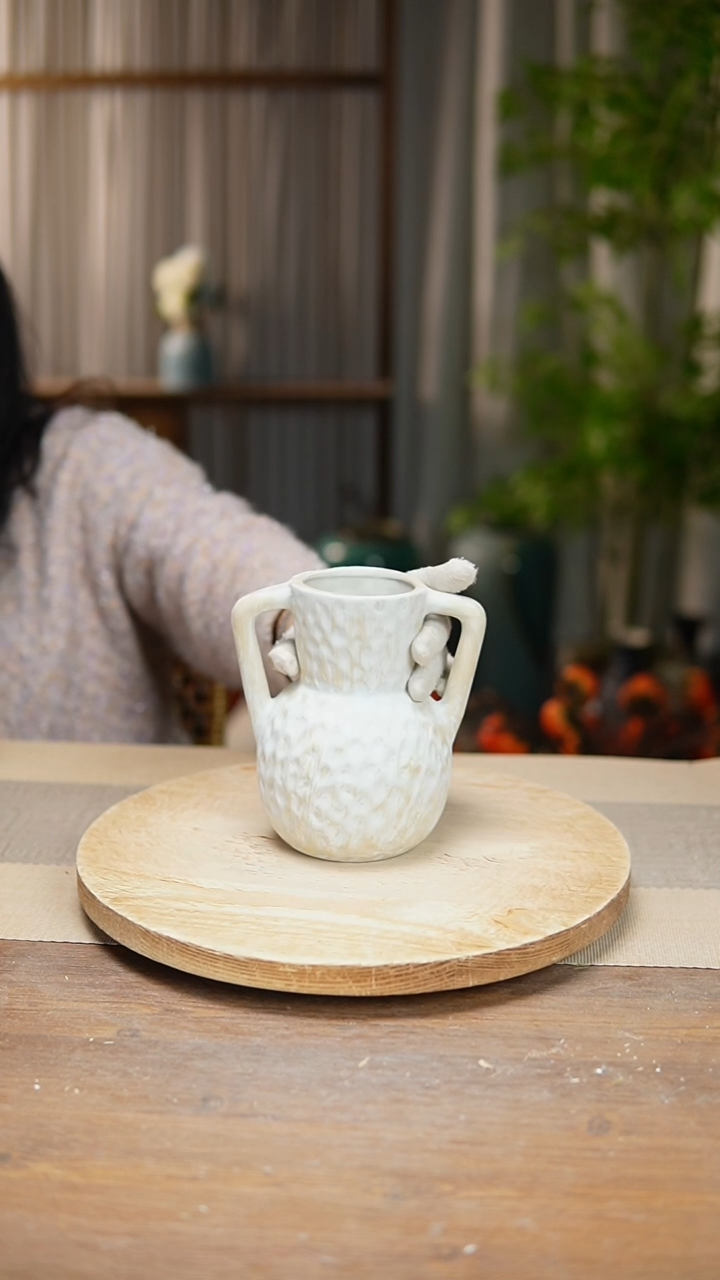 【闪购商品】陶瓷  花器陶瓷花瓶手捏瓶001瑕疵 