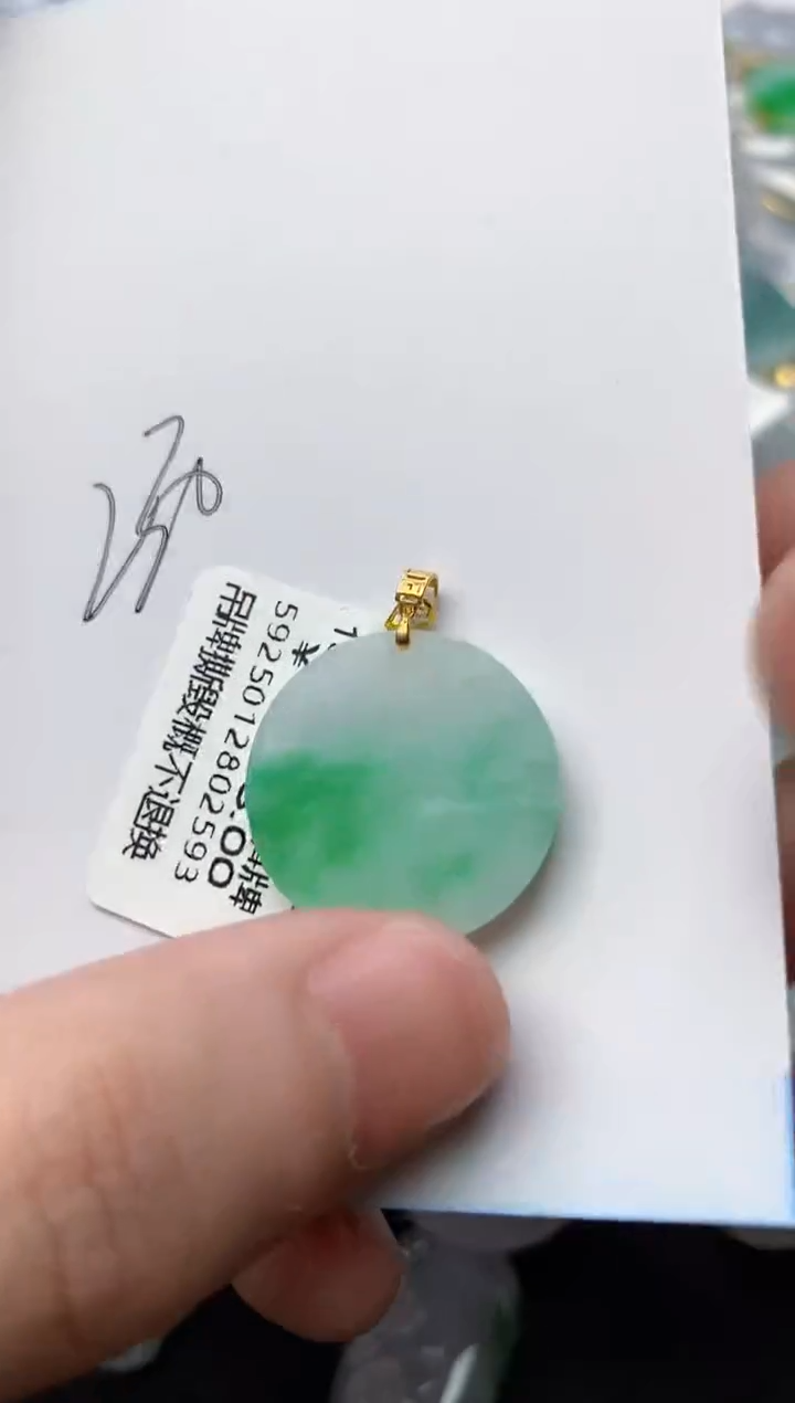 【闪购商品】翡翠颈饰18K金镶嵌62........