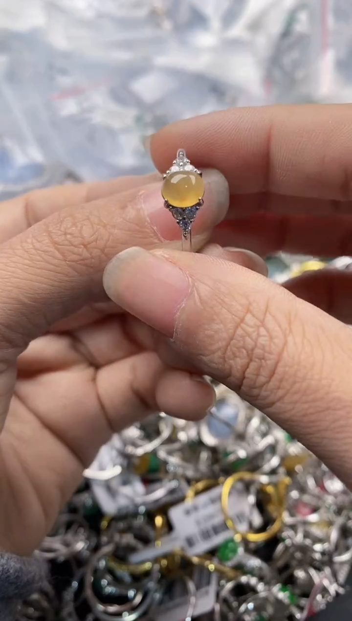 银S925镶嵌戒指翡翠1010---2