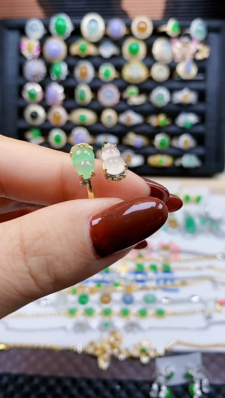 银S925镶嵌戒指翡翠395