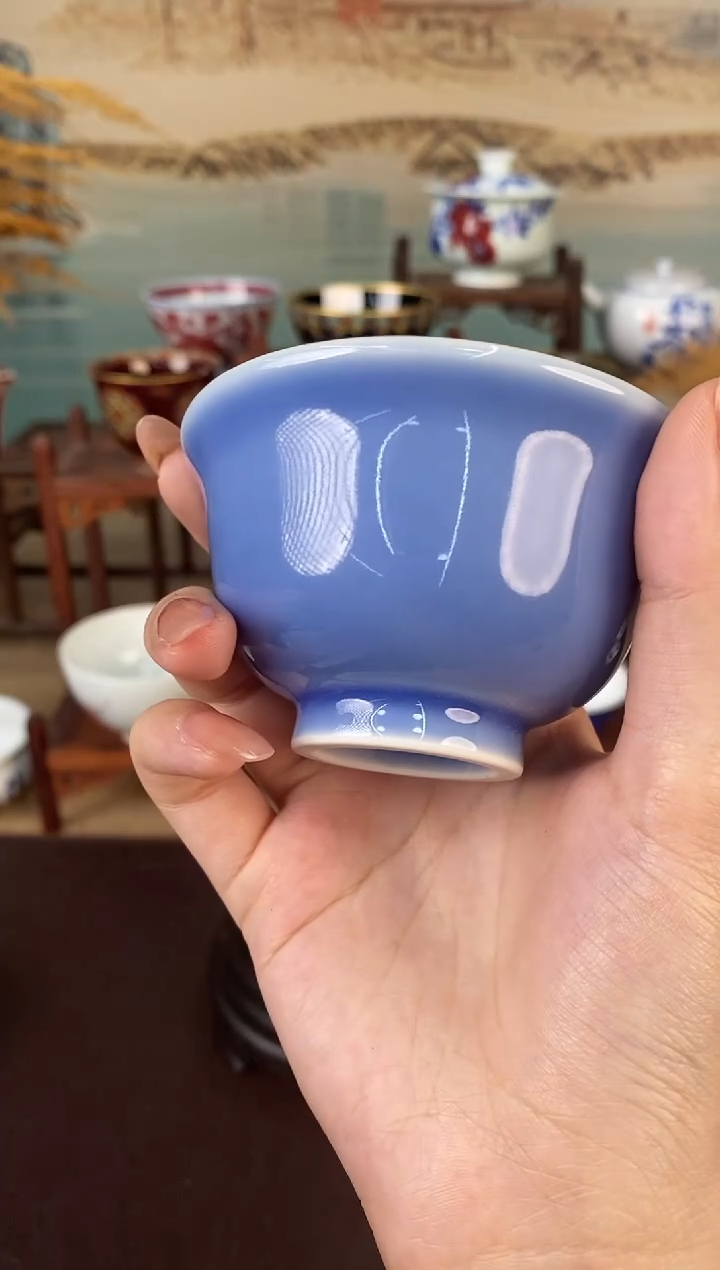 高温釉下景德镇手工手绘茶器2