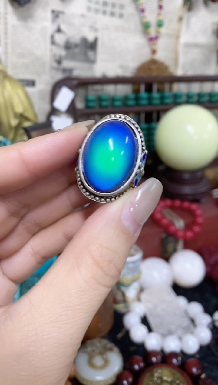 【闪购商品】蓝珀戒指未镶嵌主播推荐主播推荐