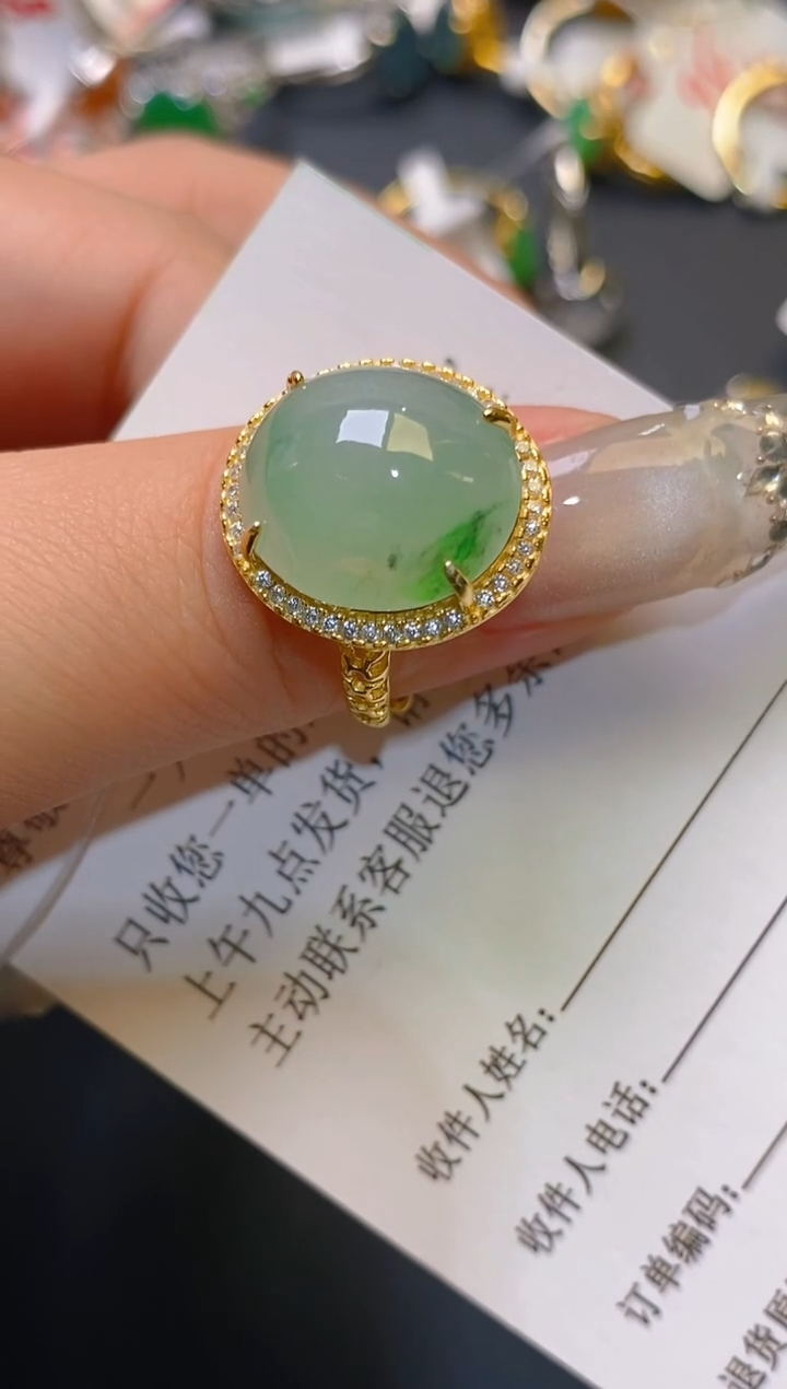 【闪购商品】翡翠耳饰银S925镶嵌天然A货翡翠1