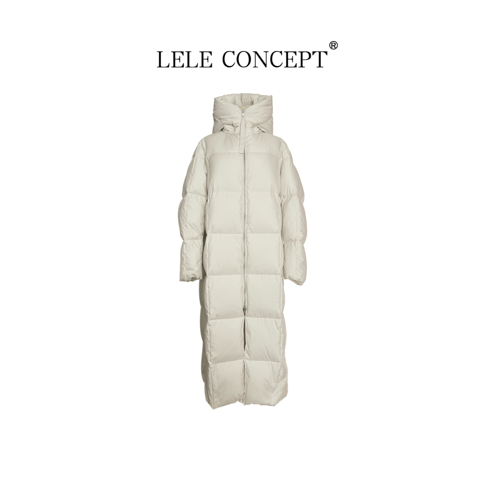LELE CONCEPT【东北往事】轻奢气质长款连帽拉链羽绒服FY25D0004Y