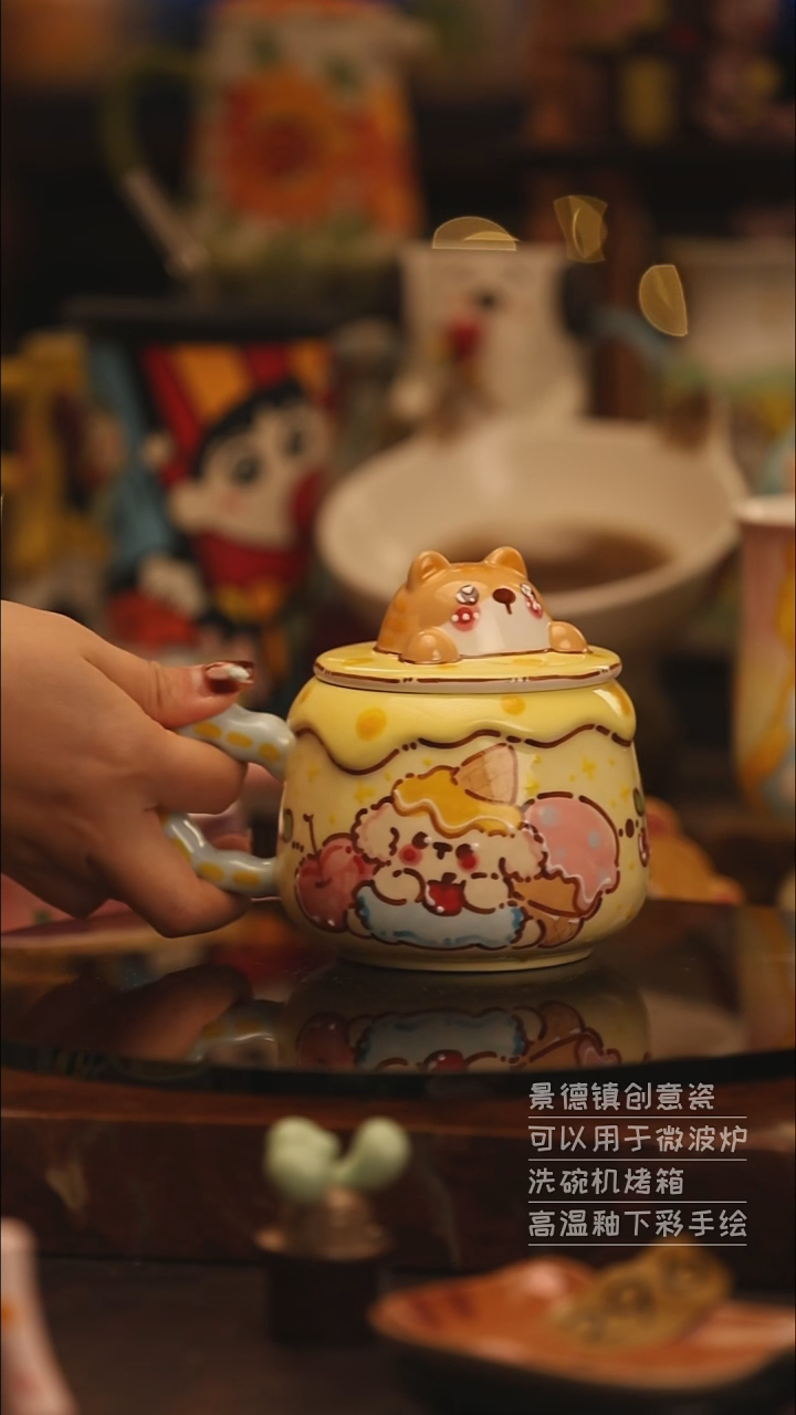 陶瓷景德镇可爱陶瓷釉下彩绘设计师款