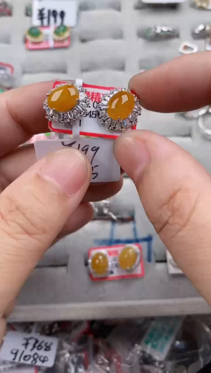 银S925镶嵌戒指翡翠1717   8