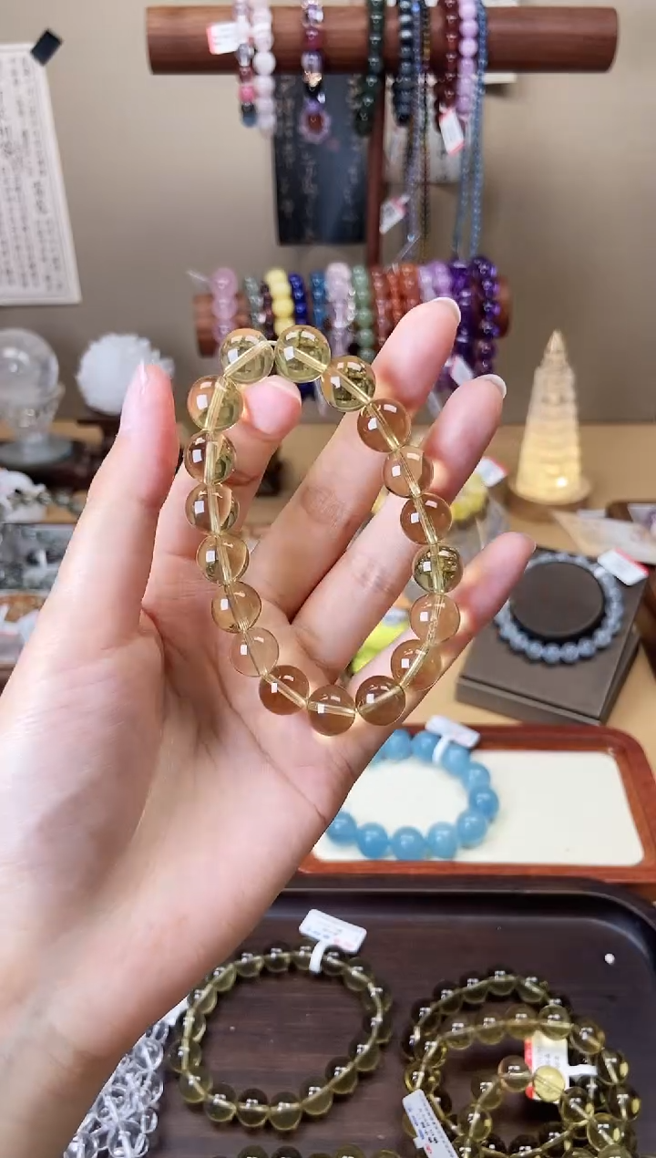 【闪购商品】水晶手链未镶嵌啤酒黄水晶11.5mm