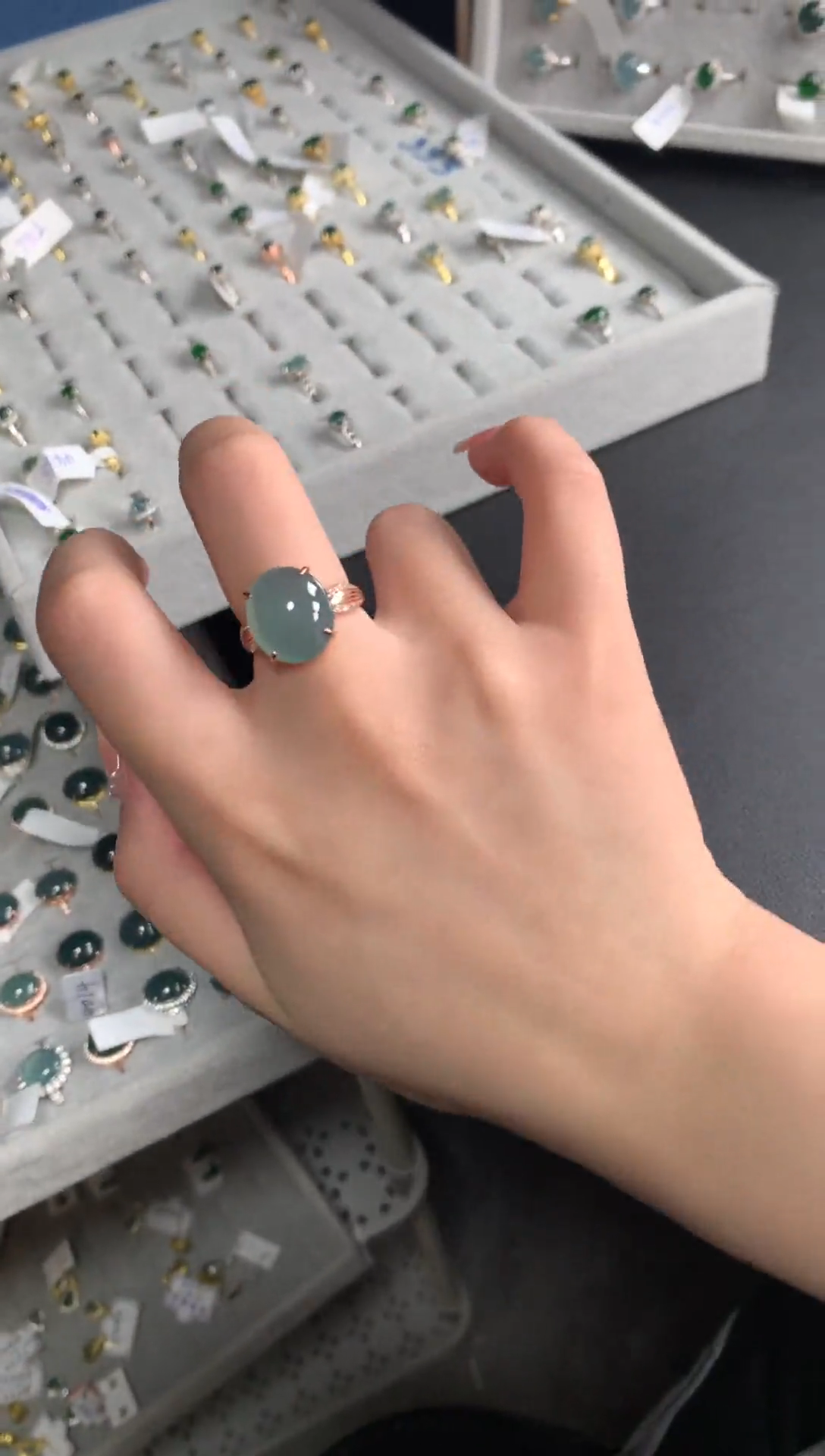 【闪购商品】翡翠戒指银S925镶嵌5124