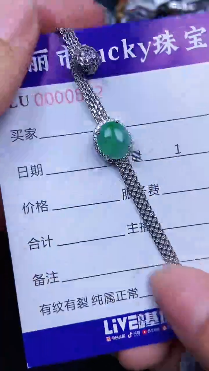 颈饰银S925镶嵌翡翠08882