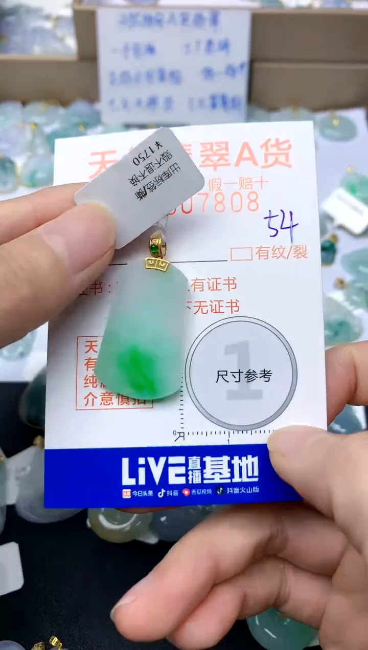 【闪购商品】翡翠颈饰18K金镶嵌54天然A货翡翠