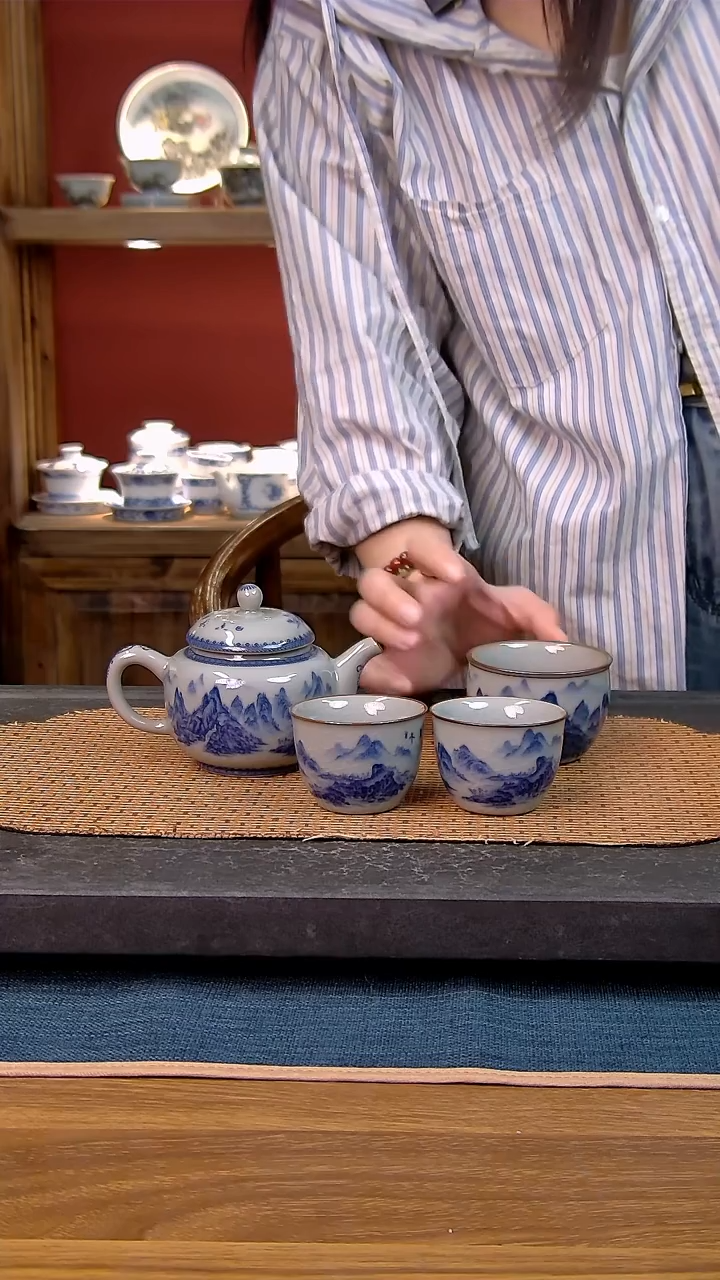 简装家用款4件套 老陶泥开片纹陶瓷茶具
