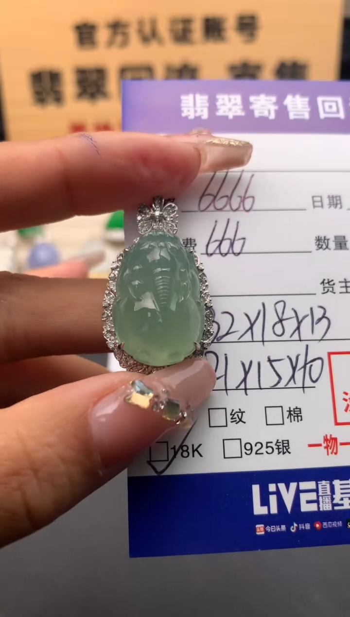 【闪购商品】翡翠颈饰18K金镶嵌10125008