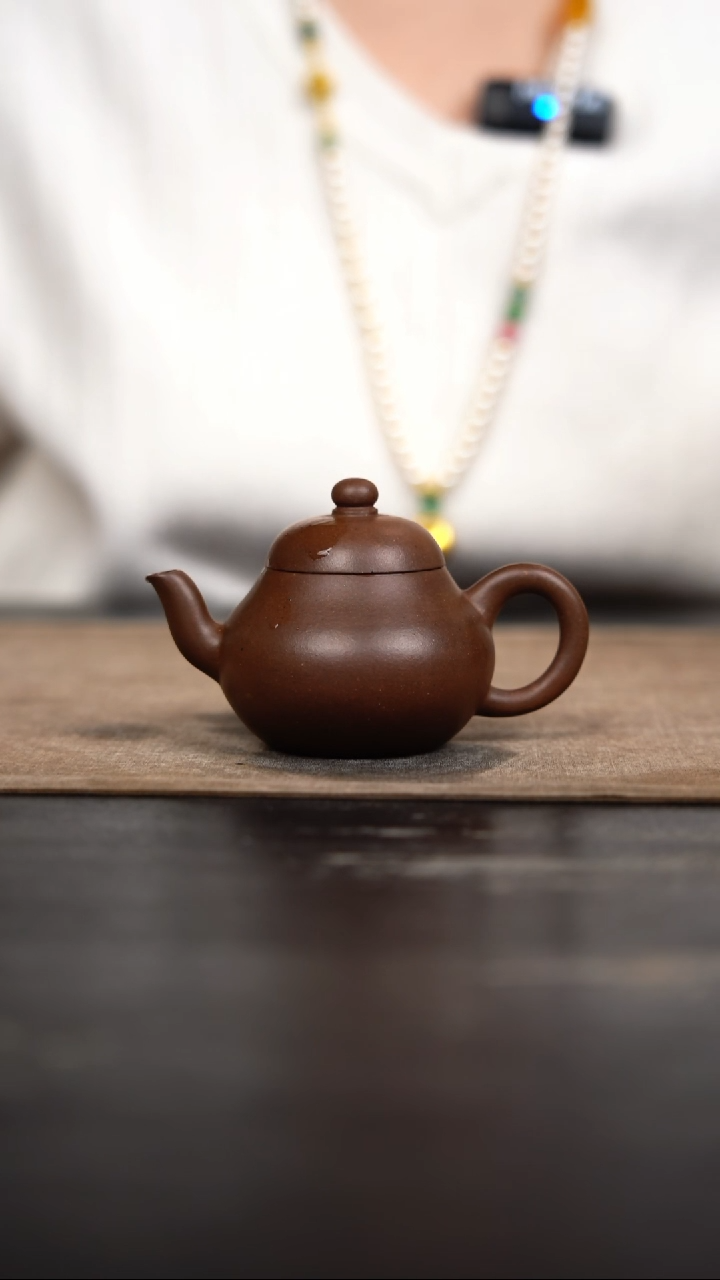 茶壶紫砂老紫泥梨形