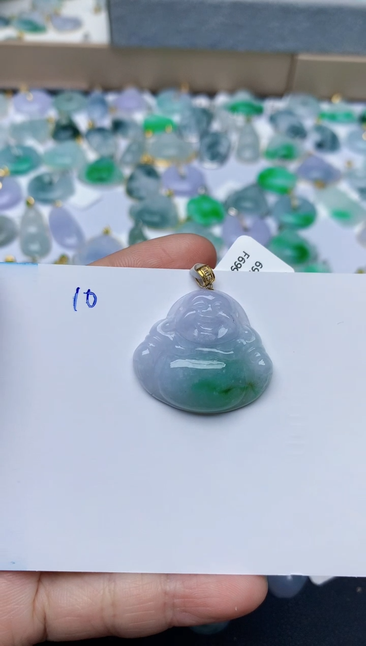 【闪购商品】翡翠颈饰18K金镶嵌天然翡翠A货    