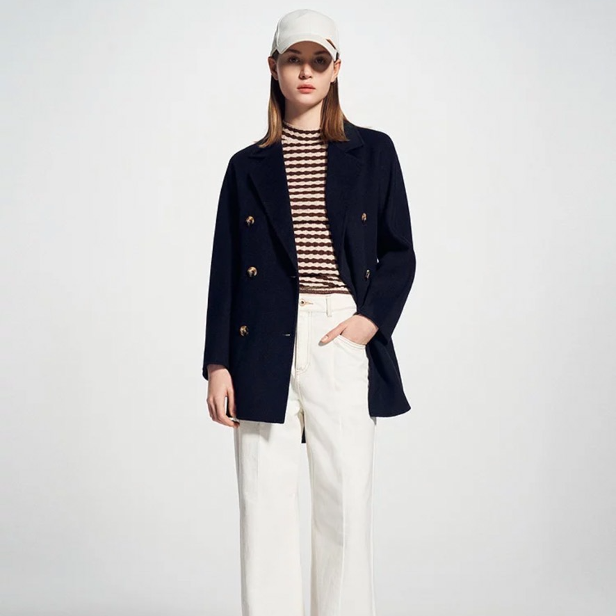 “万物与歌”【绒起】超细100羊毛一手长简约毛呢外套YM05