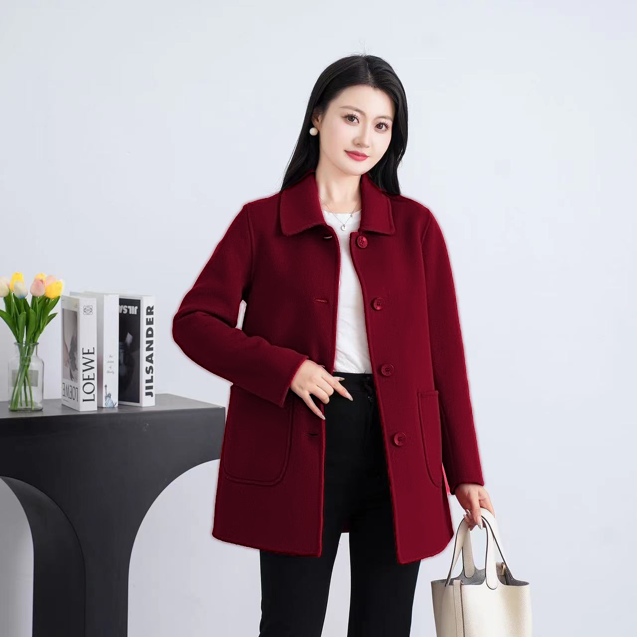 2025秋季双面羊毛短外套女显高显瘦洋气百搭时尚款大衣 YC