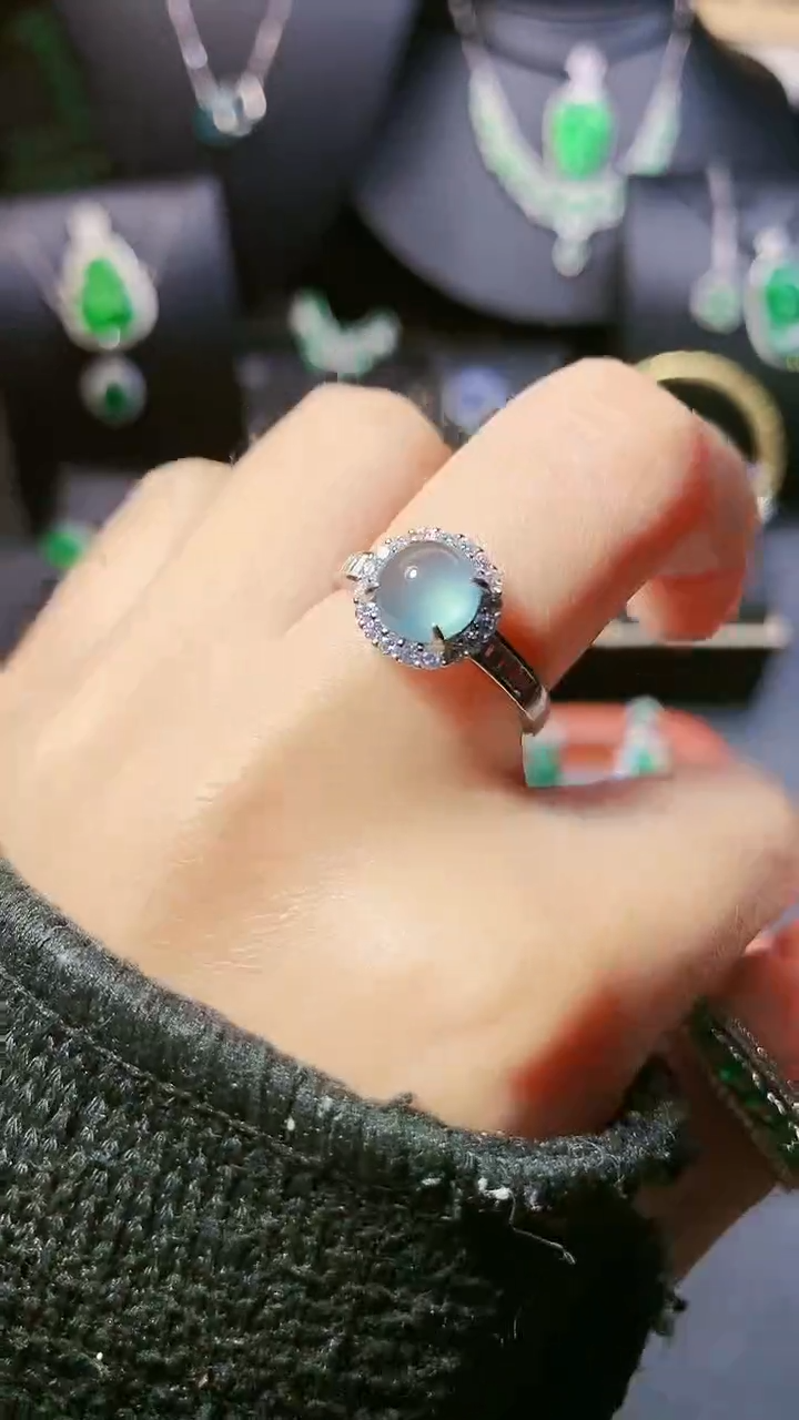 【闪购商品】翡翠戒指银S925镶嵌戒指