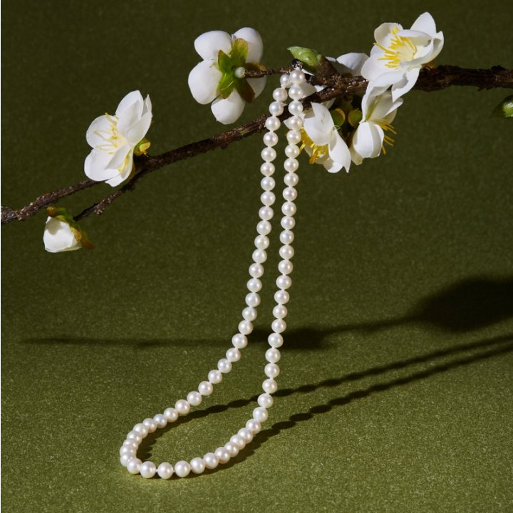 极光淡水珍珠项链S925银