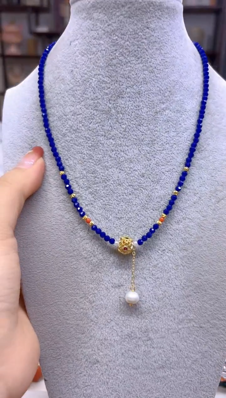 【闪购商品】青金石颈饰未镶嵌项链X428