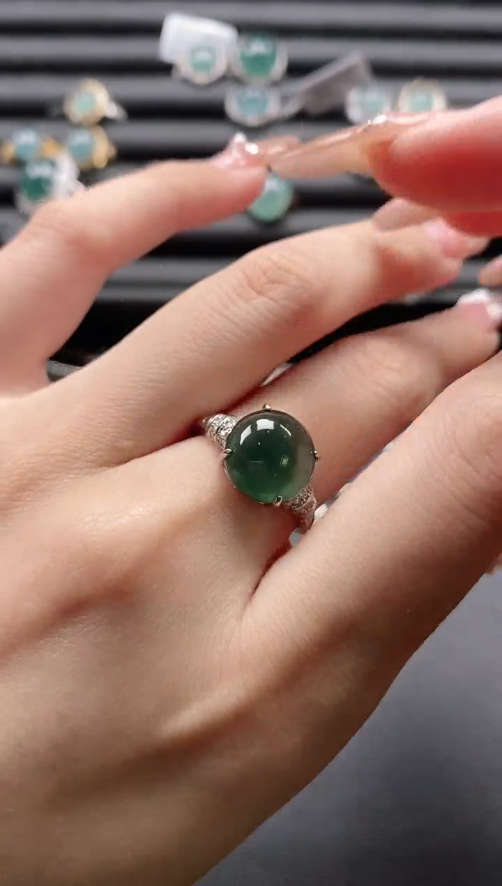 【闪购商品】翡翠戒指银S925镶嵌1111