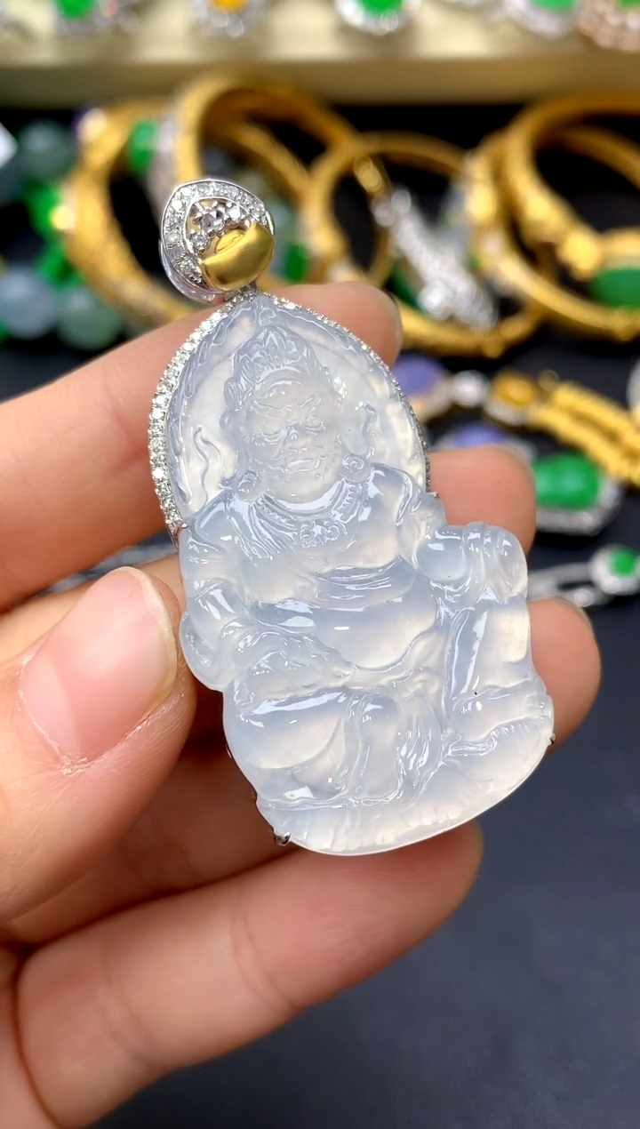 颈饰18K金镶嵌翡翠515-中国好珍宝