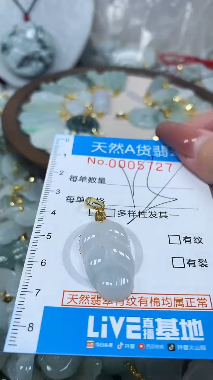 翡翠未镶嵌颈饰净货挂件-5727