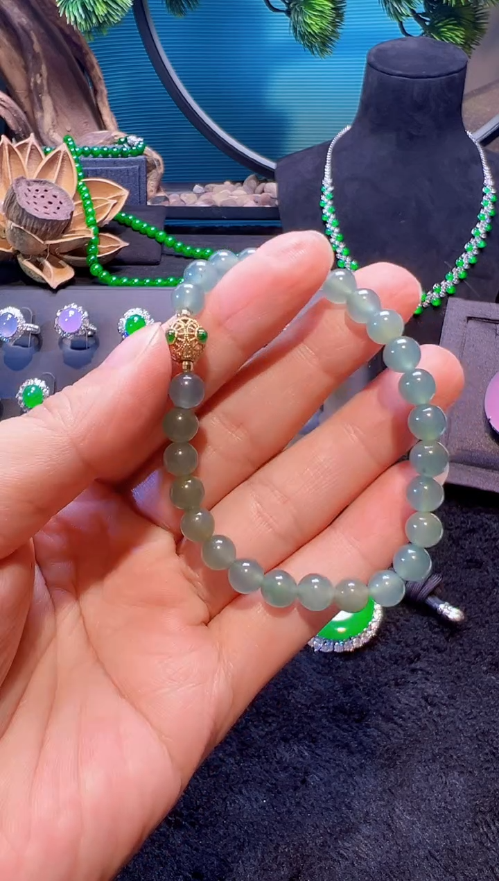 未镶嵌手串翡翠高冰蓝水手串