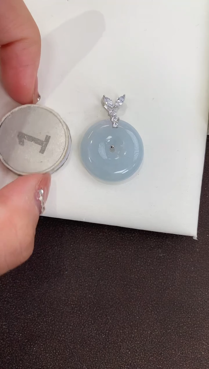 颈饰银S925镶嵌翡翠天然缅甸a货翡翠(多样性发其一)