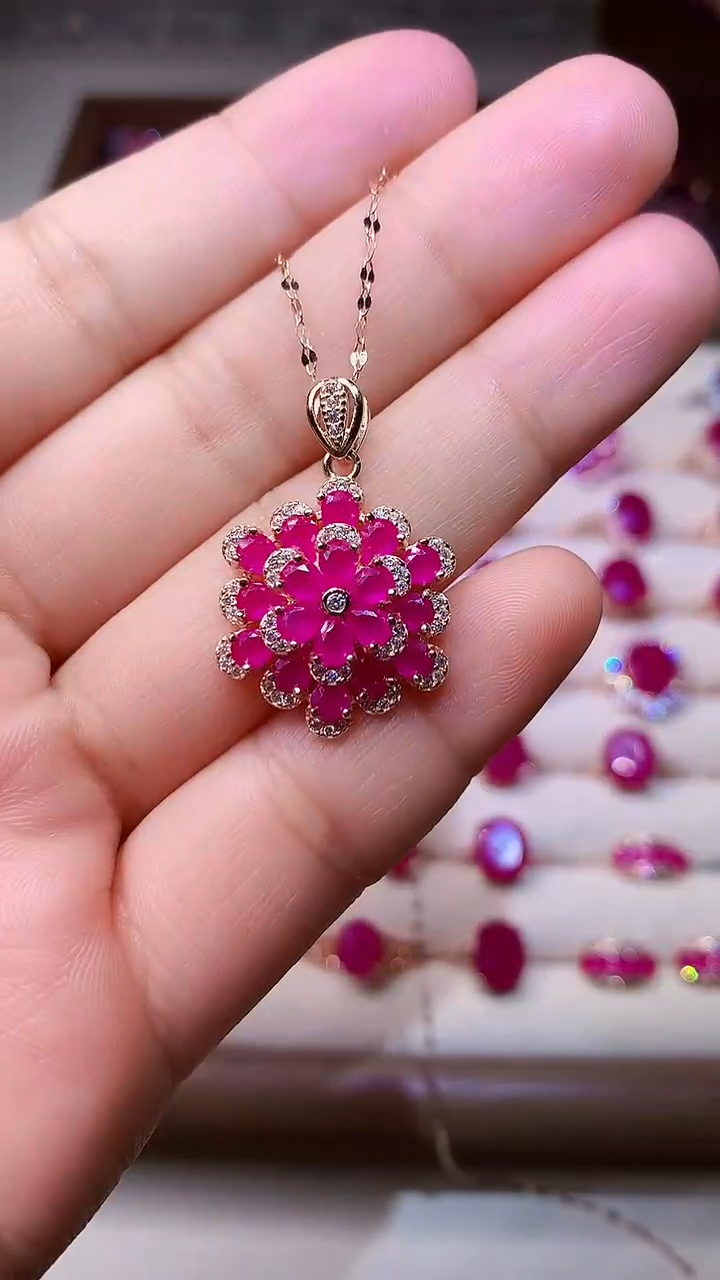 【闪购商品】红宝石颈饰银S925镶嵌00000