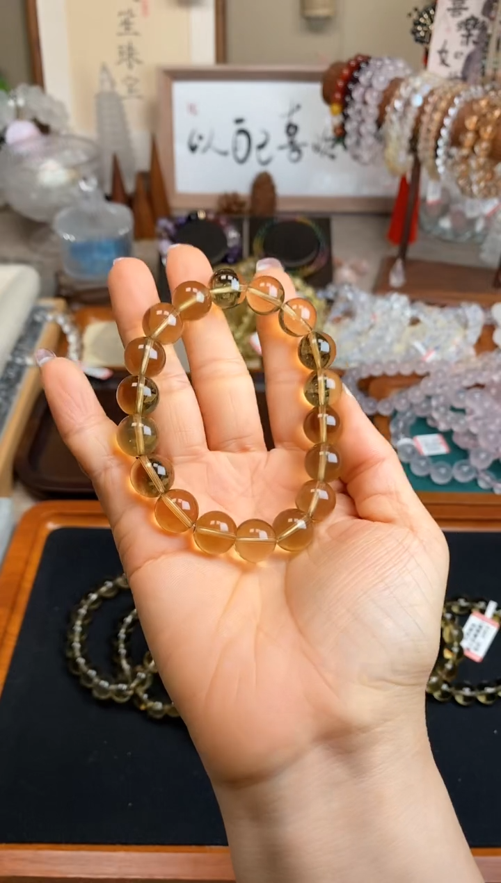 【闪购商品】水晶手串未镶嵌11m啤酒黄水晶