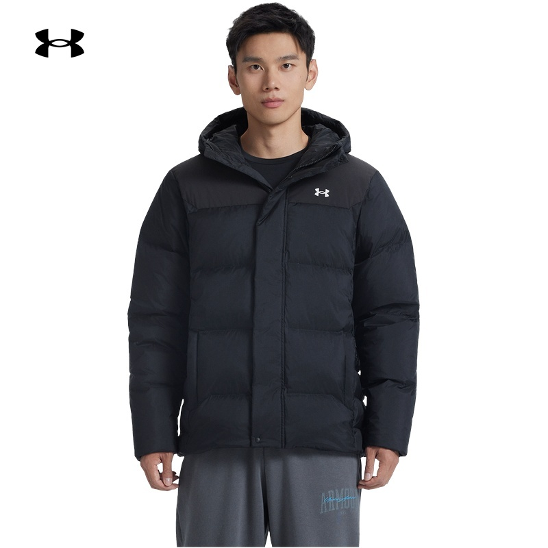 安德玛官方UA Select男女情侣连帽运动休闲短款鸭绒羽绒服6012832