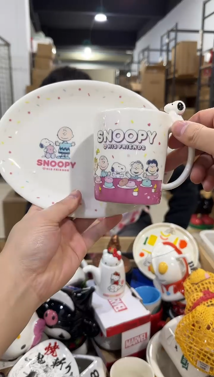 瓷片史努比一杯一碟