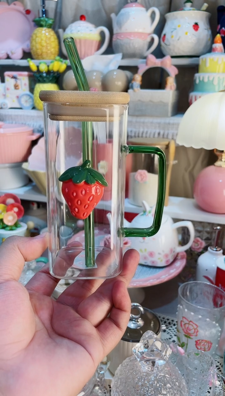 【闪购商品】瓷片安全釉下彩放心用吸管杯