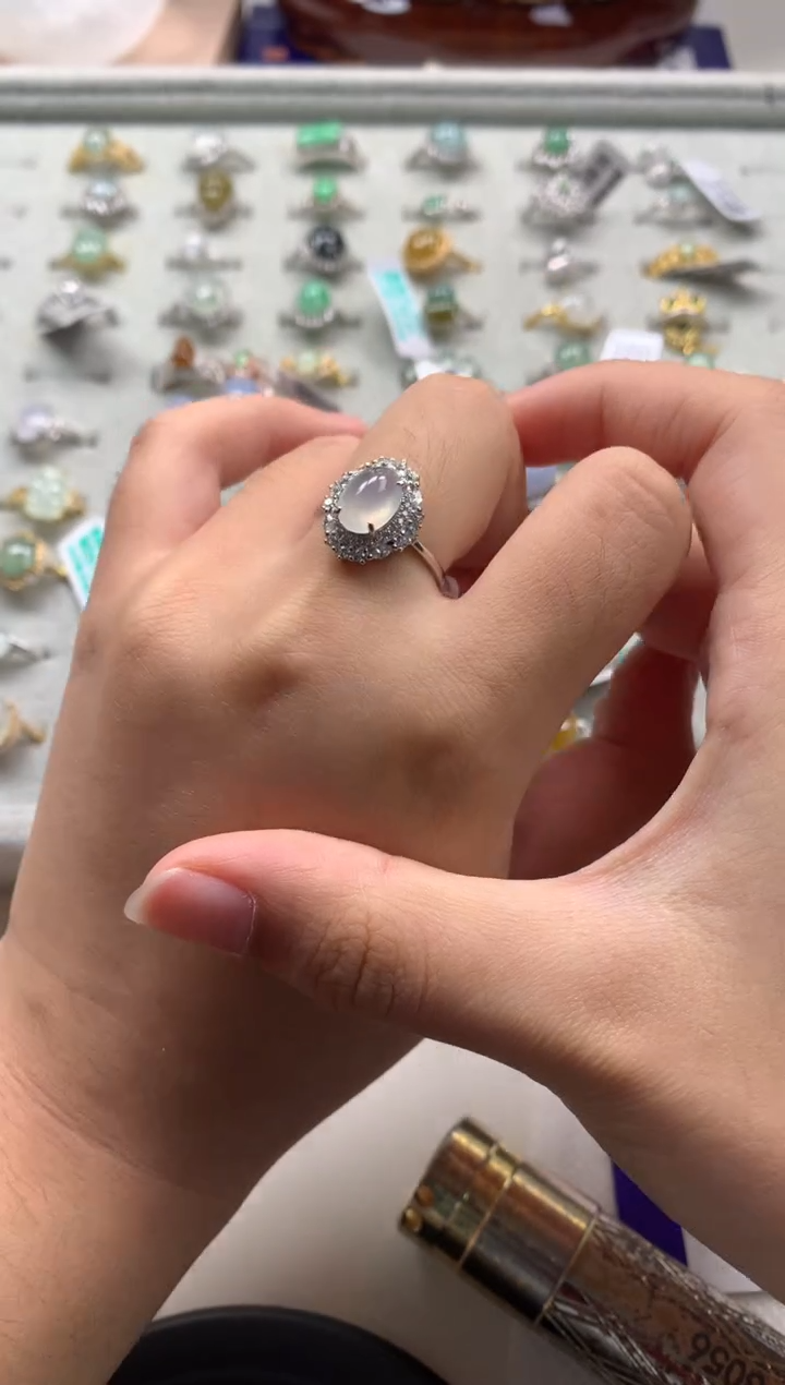 银S925镶嵌戒指翡翠3