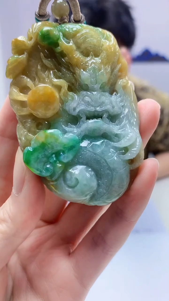 【闪购商品】定制翡翠未镶嵌4688zm-毛货赠珠链龙牌203