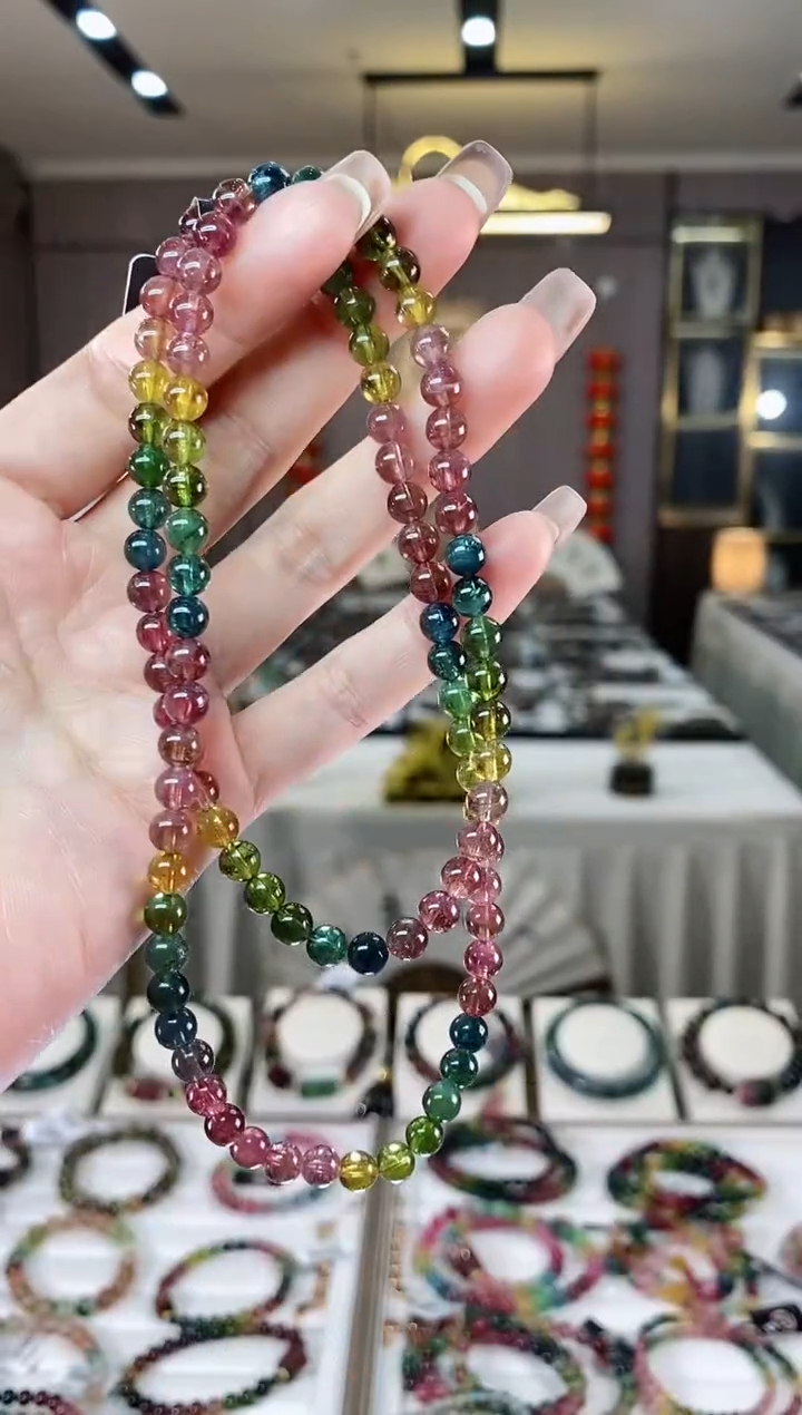 【闪购商品】碧玺三圈手串5mm+未镶嵌W691-5811748